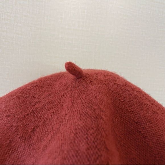 Light Rust, Pumpkin Spice French Beret Hat with Classic Tail at Center T… - Picture 4 of 8